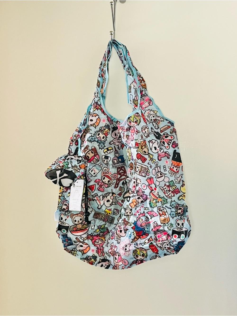Tokidoki Sushi Cars Reusable Tote Bag with Compact Drawstring Pouch